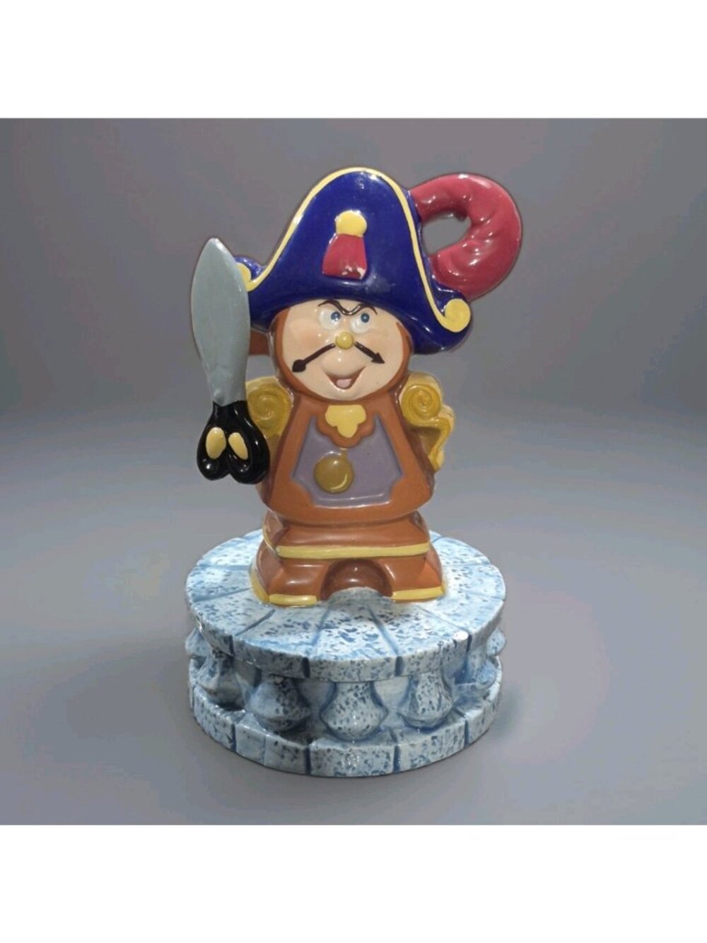 Schmid Porcelain Music Box Disney Beauty & the Beast Cogsworth